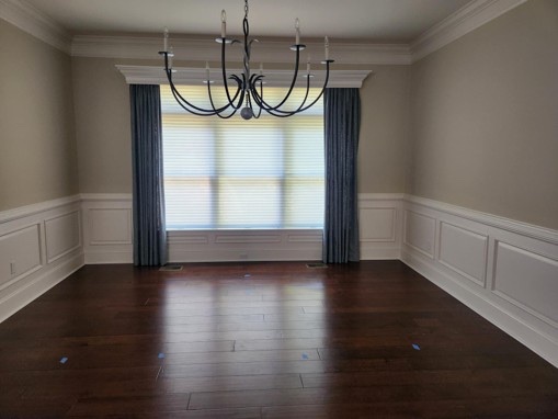 Empty finished dining room before furnishing