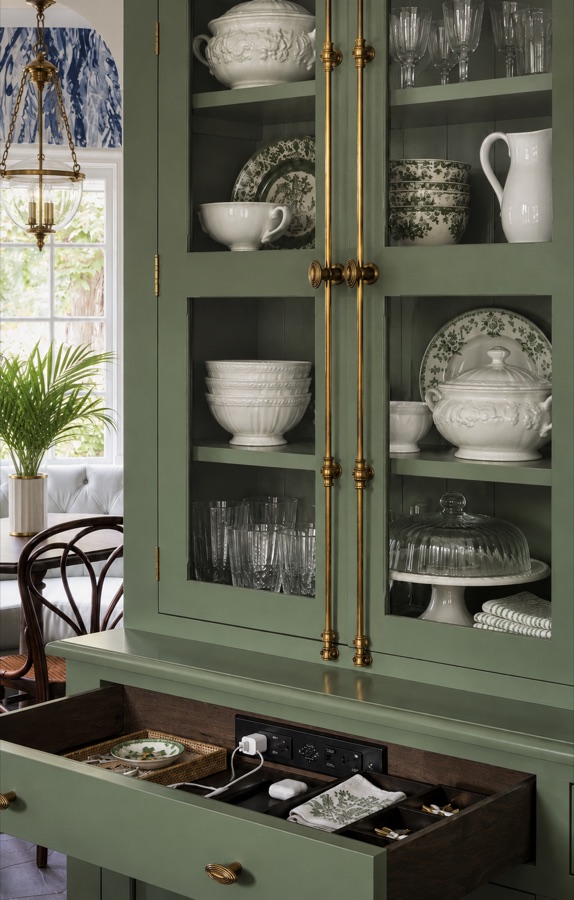 Custom kitchen designed around how the homeowner cooks and entertains