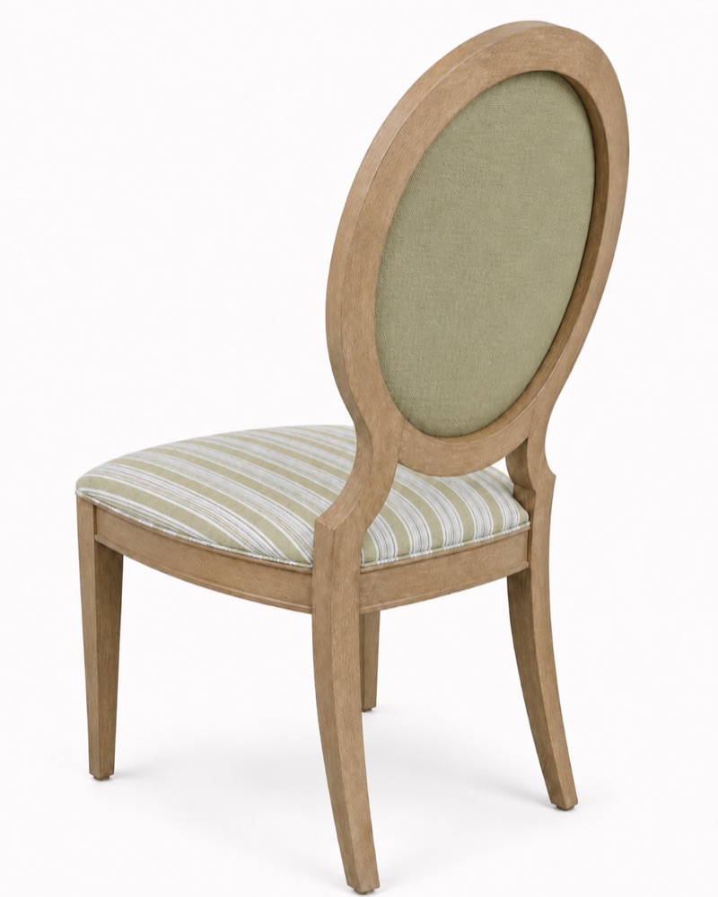 Sage stripe, natural oak frame