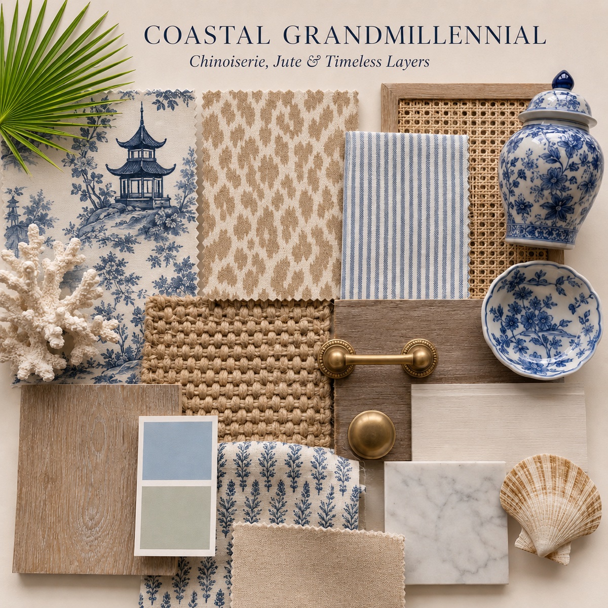 Coastal Grandmillennial mood board