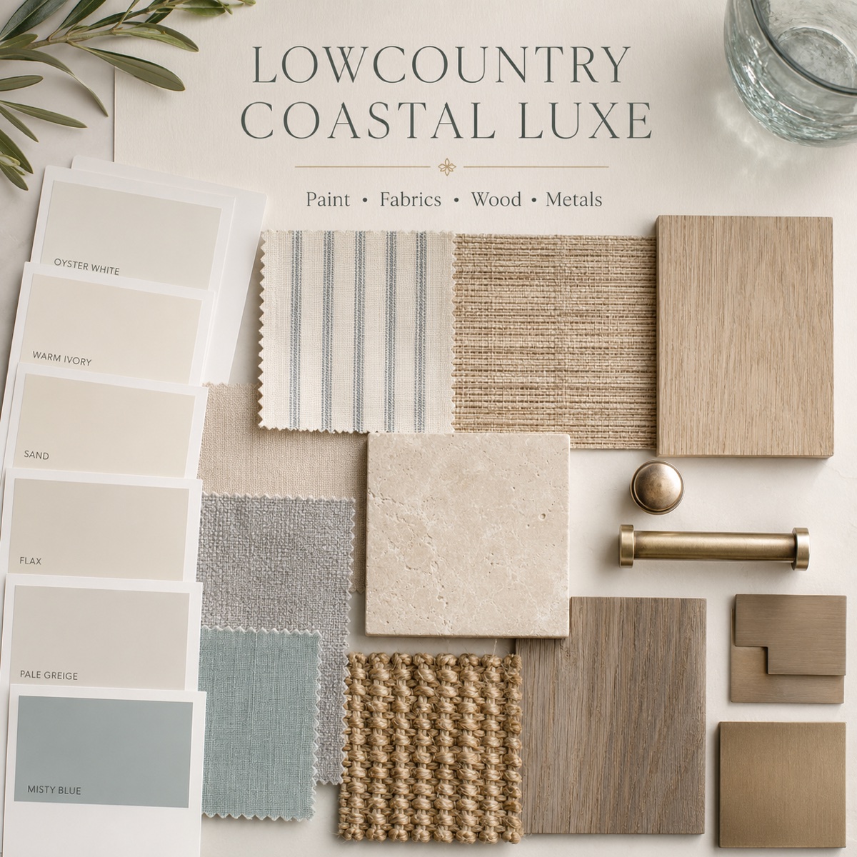 Lowcountry Coastal Luxe mood board