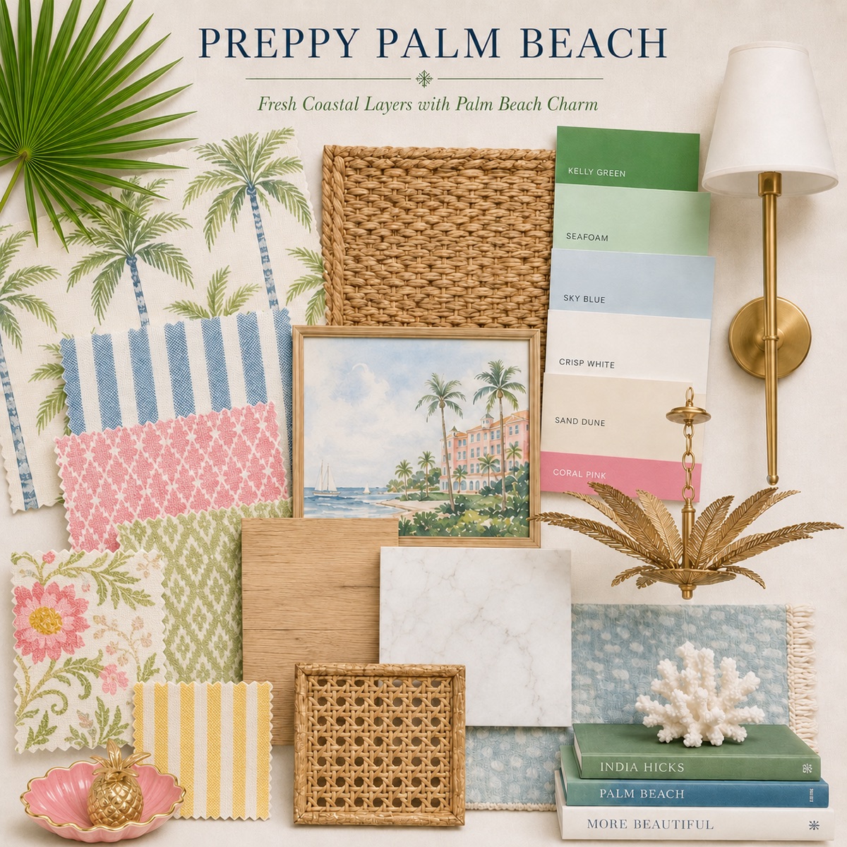 Preppy Coastal mood board