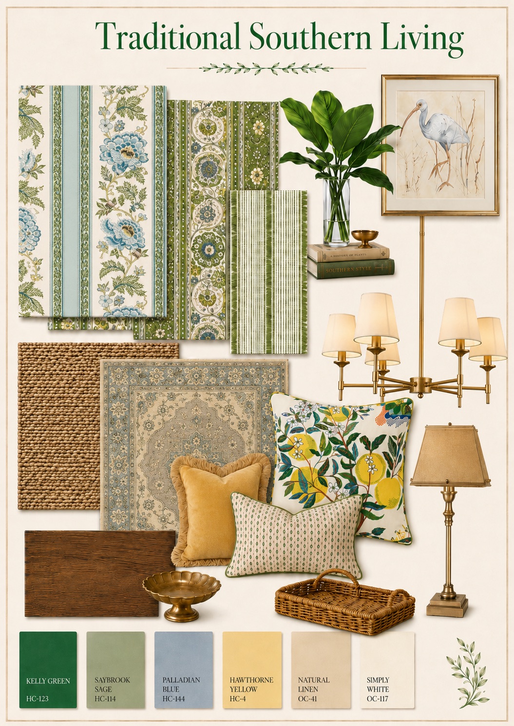 Traditional Southern Living mood board